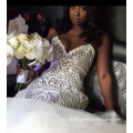 China OEM Real Photo Embroided African Deep V Neck Wedding Dresses 2017 Appliqued